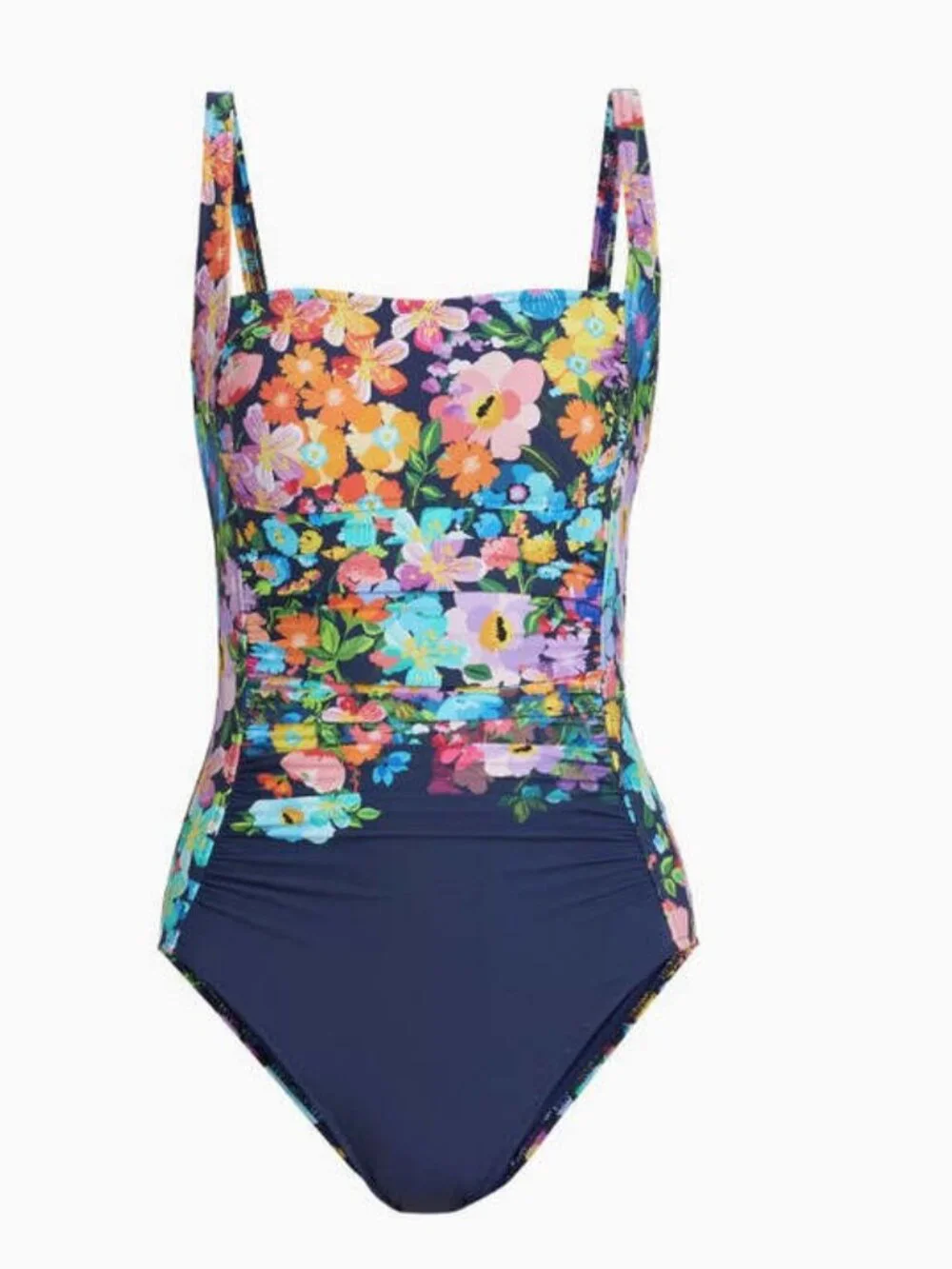 Johnny Was Wild Bloom Ruched One Piece Swimsuit